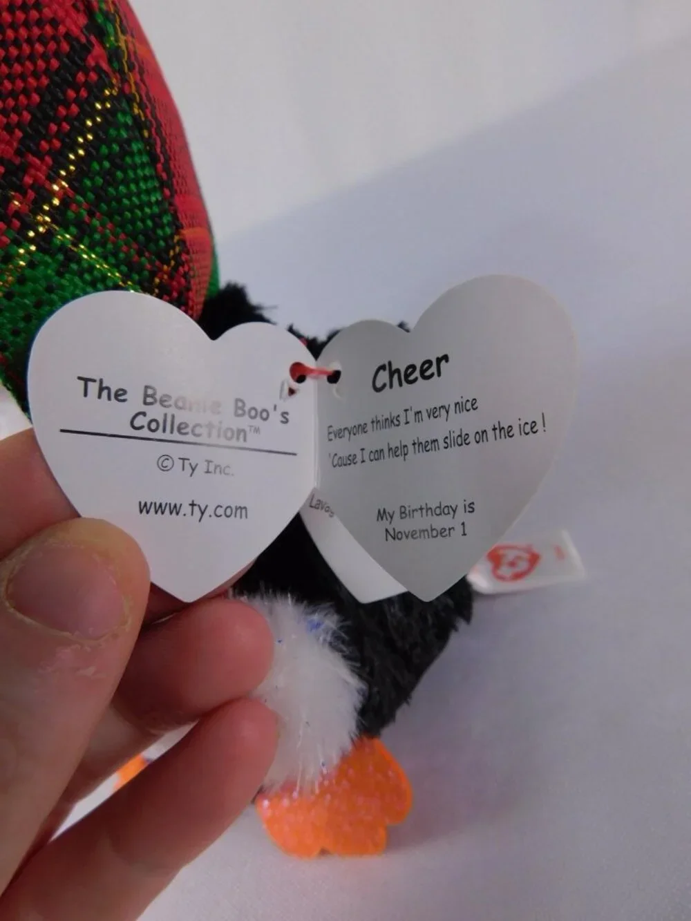 Ty Beanie Boos Cheer Penguin Plush Small Christmas Stuffed Toy Washable